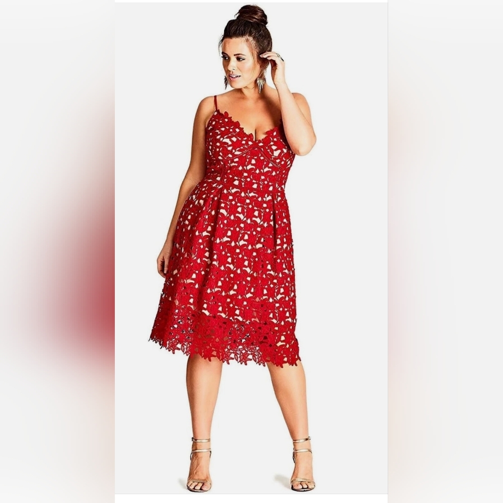 City Chic So Fancy Dress- Scarlett Size S